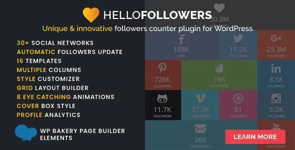 Hello Followers – Social Counter Plugin for WordPress